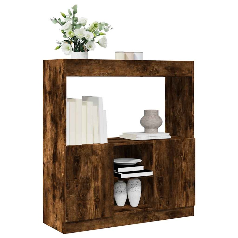 vidaXL Dulap înalt, stejar fumuriu, 92x33x100 cm, lemn prelucrat