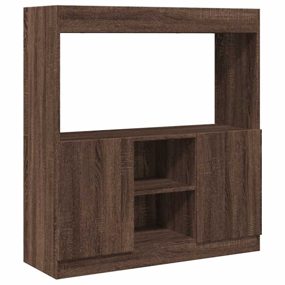 vidaXL Dulap înalt, stejar maro, 92x33x100 cm, lemn prelucrat