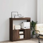 vidaXL Dulap înalt, stejar maro, 92x33x100 cm, lemn prelucrat vidaXL Dulap înalt, stejar maro, 92x33x100 cm, lemn prelucrat