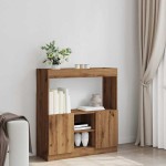 vidaXL Dulap înalt, stejar artizanal, 92x33x100 cm, lemn prelucrat vidaXL Dulap înalt, stejar artizanal, 92x33x100 cm, lemn prelucrat