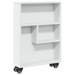 vidaXL Cărucior de depozitare îngust, alb, 48x13x68 cm, lemn prelucrat vidaXL Cărucior de depozitare îngust, alb, 48x13x68 cm, lemn prelucrat