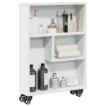 vidaXL Cărucior de depozitare îngust, alb, 48x13x68 cm, lemn prelucrat vidaXL Cărucior de depozitare îngust, alb, 48x13x68 cm, lemn prelucrat