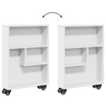 vidaXL Cărucior de depozitare îngust, alb, 48x13x68 cm, lemn prelucrat vidaXL Cărucior de depozitare îngust, alb, 48x13x68 cm, lemn prelucrat