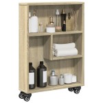 vidaXL Cărucior depozitare îngust, stejar sonoma, 48x13x68 cm, lemn vidaXL Cărucior depozitare îngust, stejar sonoma, 48x13x68 cm, lemn