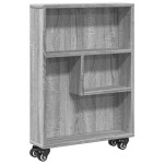 vidaXL Cărucior depozitare îngust gri sonoma 48x13x68cm lemn prelucrat vidaXL Cărucior depozitare îngust gri sonoma 48x13x68cm lemn prelucrat