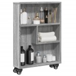 vidaXL Cărucior depozitare îngust gri sonoma 48x13x68cm lemn prelucrat vidaXL Cărucior depozitare îngust gri sonoma 48x13x68cm lemn prelucrat