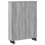 vidaXL Cărucior depozitare îngust gri sonoma 48x13x68cm lemn prelucrat vidaXL Cărucior depozitare îngust gri sonoma 48x13x68cm lemn prelucrat