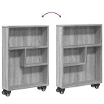 vidaXL Cărucior depozitare îngust gri sonoma 48x13x68cm lemn prelucrat vidaXL Cărucior depozitare îngust gri sonoma 48x13x68cm lemn prelucrat