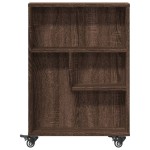 vidaXL Cărucior de depozitare îngust, stejar maro, 48x13x68 cm, lemn vidaXL Cărucior de depozitare îngust, stejar maro, 48x13x68 cm, lemn