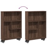 vidaXL Cărucior de depozitare îngust, stejar maro, 48x13x68 cm, lemn vidaXL Cărucior de depozitare îngust, stejar maro, 48x13x68 cm, lemn
