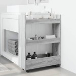 vidaXL Cărucior depozitare îngust 3 niveluri sonoma gri lemn prelucrat vidaXL Cărucior depozitare îngust 3 niveluri sonoma gri lemn prelucrat