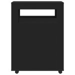 vidaXL Dulap de baie îngust cu roți, negru, lemn prelucrat vidaXL Dulap de baie îngust cu roți, negru, lemn prelucrat