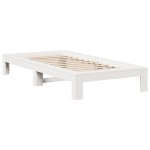vidaXL Cadru de pat fără saltea, alb, 90x200 cm, lemn masiv pin