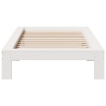 vidaXL Cadru de pat fără saltea, alb, 90x200 cm, lemn masiv pin