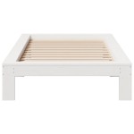 vidaXL Cadru de pat fără saltea, alb, 75x190 cm, lemn masiv de pin