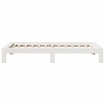 vidaXL Cadru de pat fără saltea, alb, 75x190 cm, lemn masiv de pin