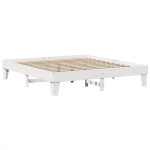 vidaXL Cadru de pat fără saltea, alb, 200x200 cm, lemn masiv pin