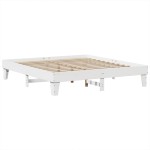 vidaXL Cadru de pat fără saltea, alb, 180x200 cm, lemn masiv pin