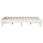 vidaXL Cadru de pat fără saltea, alb, 150x200 cm, lemn masiv pin vidaXL Cadru de pat fără saltea, alb, 150x200 cm, lemn masiv pin