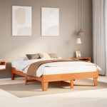 vidaXL Cadru de pat fără saltea, maro ceruit 150x200 cm lemn masiv pin vidaXL Cadru de pat fără saltea, maro ceruit 150x200 cm lemn masiv pin