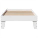 vidaXL Cadru de pat fără saltea, alb, 90x200 cm, lemn masiv pin