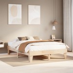 vidaXL Cadru de pat fără saltea, 140x190 cm, lemn masiv de pin vidaXL Cadru de pat fără saltea, 140x190 cm, lemn masiv de pin