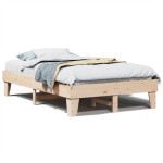 vidaXL Cadru de pat fără saltea, 135x190 cm, lemn masiv de pin