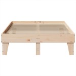 vidaXL Cadru de pat fără saltea, 135x190 cm, lemn masiv de pin