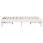 vidaXL Cadru de pat fără saltea, alb, 135x190 cm, lemn masiv de pin