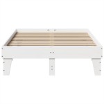 vidaXL Cadru de pat fără saltea, alb, 120x190 cm, lemn masiv pin