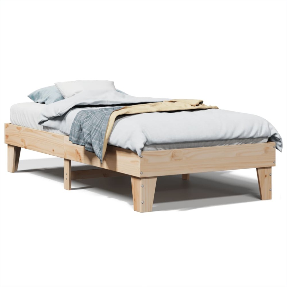 vidaXL Cadru de pat fără saltea, 75x190 cm, lemn masiv de pin