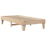 vidaXL Cadru de pat fără saltea, 75x190 cm, lemn masiv de pin