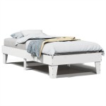 vidaXL Cadru de pat fără saltea, alb, 75x190 cm, lemn masiv de pin