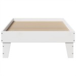 vidaXL Cadru de pat fără saltea, alb, 75x190 cm, lemn masiv de pin