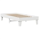 vidaXL Cadru de pat fără saltea, alb, 75x190 cm, lemn masiv de pin