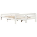 vidaXL Cadru de pat fără saltea, alb, 150x200 cm, lemn masiv pin vidaXL Cadru de pat fără saltea, alb, 150x200 cm, lemn masiv pin