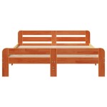vidaXL Cadru de pat fără saltea, maro ceruit 150x200 cm lemn masiv pin vidaXL Cadru de pat fără saltea, maro ceruit 150x200 cm lemn masiv pin