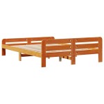 vidaXL Cadru de pat fără saltea, maro ceruit 150x200 cm lemn masiv pin vidaXL Cadru de pat fără saltea, maro ceruit 150x200 cm lemn masiv pin
