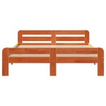 vidaXL Cadru de pat fără saltea, maro ceruit 140x200 cm lemn masiv pin vidaXL Cadru de pat fără saltea, maro ceruit 140x200 cm lemn masiv pin