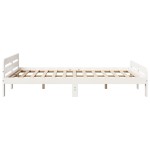 vidaXL Cadru de pat fără saltea, alb, 140x190 cm, lemn masiv de pin