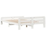 vidaXL Cadru de pat fără saltea, alb, 140x190 cm, lemn masiv de pin