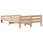 vidaXL Cadru de pat fără saltea, 135x190 cm, lemn masiv de pin vidaXL Cadru de pat fără saltea, 135x190 cm, lemn masiv de pin