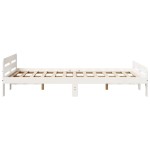 vidaXL Cadru de pat fără saltea, alb, 135x190 cm, lemn masiv de pin