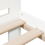 vidaXL Cadru de pat fără saltea, alb, 135x190 cm, lemn masiv de pin