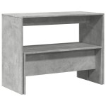 vidaXL Set masă și bănci bucătărie, 3 piese, gri beton, lemn prelucrat vidaXL Set masă și bănci bucătărie, 3 piese, gri beton, lemn prelucrat