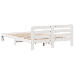 vidaXL Cadru de pat fără saltea, alb, 120x200 cm, lemn masiv pin vidaXL Cadru de pat fără saltea, alb, 120x200 cm, lemn masiv pin
