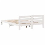 vidaXL Cadru de pat fără saltea, alb, 140x200 cm, lemn masiv pin vidaXL Cadru de pat fără saltea, alb, 140x200 cm, lemn masiv pin