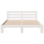 vidaXL Cadru de pat fără saltea, alb, 150x200 cm, lemn masiv pin vidaXL Cadru de pat fără saltea, alb, 150x200 cm, lemn masiv pin