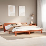 vidaXL Cadru de pat fără saltea, maro ceruit 180x200 cm lemn masiv pin vidaXL Cadru de pat fără saltea, maro ceruit 180x200 cm lemn masiv pin