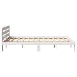 vidaXL Cadru de pat fără saltea, alb, 135x190 cm, lemn masiv de pin vidaXL Cadru de pat fără saltea, alb, 135x190 cm, lemn masiv de pin